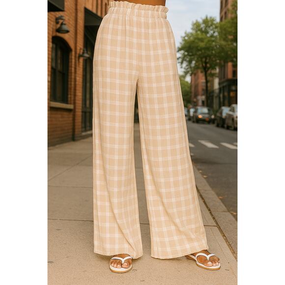 Show Me Your Mumu Roitman Pants in Cream Plaid XS NWT - Picture 1 of 8